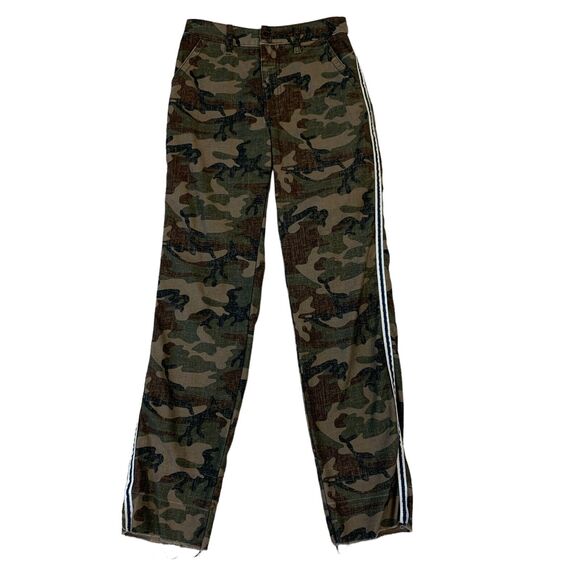 Abercrombie & Fitch Annie High Rise Pant 24 Camo Ankle Straight Tuxedo Stripe - Picture 1 of 11